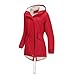 YYNUDA Wintermantel Damen Warm Gefüttert Winter Parka Mittellang Winterjacke Winterparka mit Fellkapuze Dicke Coat Große Größen #337 Rot XXL