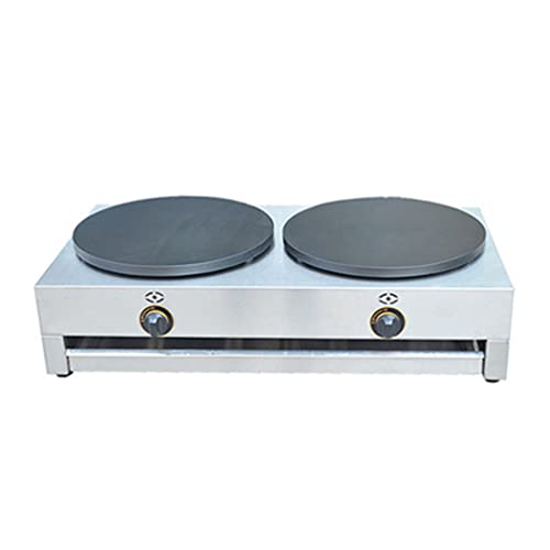 Kommerzieller Gas, doppelköpfig, ohne Rand, Crepe-Maker, Antihaft-Pfannkuchen-Maker, Crêpe-Pfanne, Obst-Pfannkuchen-Maker