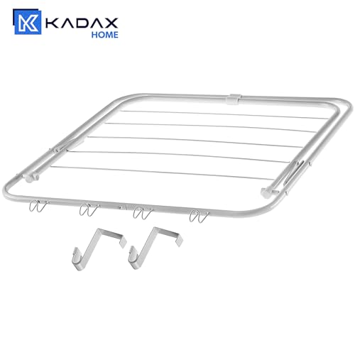 Miniatura 6 de Kadax Tendedero Para Colgar Sobre La Puerta, Secadora De Metal Plegable, Para Colgar Ropa Y Toallas, Estante De Secado