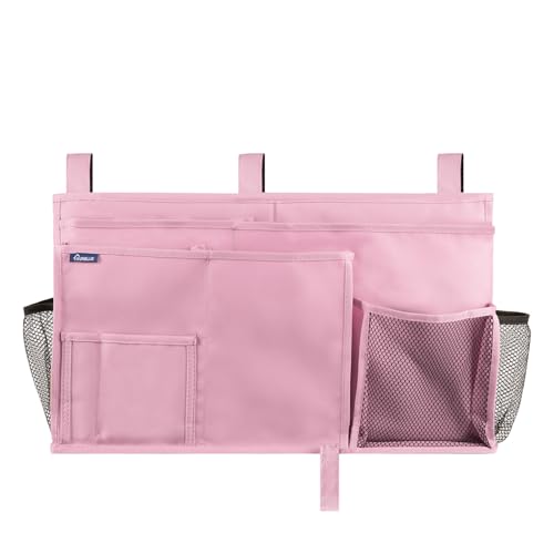 Image of Surblue Caddy Hanging Organizer Bedside Storage Bag for Bunk and Hospital Beds (Pink)