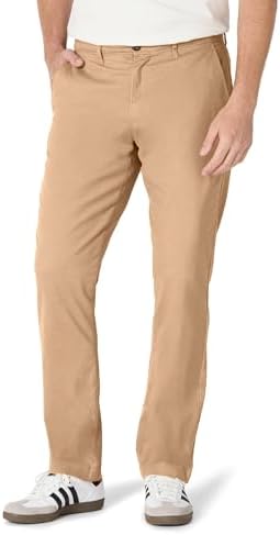 Amazon Essentials Men's Athletic-Fit Broken-in Chino Pant Pants, -Dark Khaki, 38W x 32L