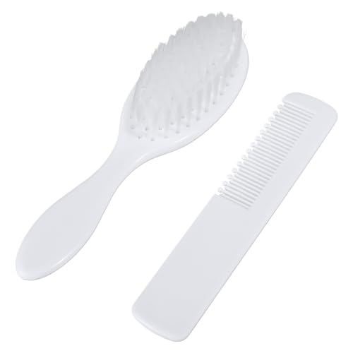 Regalo perfecto para baby shower y registro (juego de cepillo y peine), 2 cepillos y peines blancos para el registro, resistentes al viento, guantes impermeables para hombre