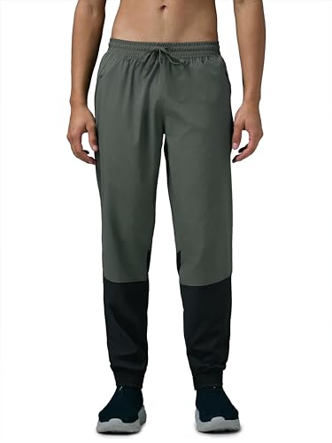 Image of TECHNOSPORT Mens Woven Regular Fit Activewear Joggers for Running, Gym, Sports and Regular Use Stretchable, Colorblock and Antimicrobial