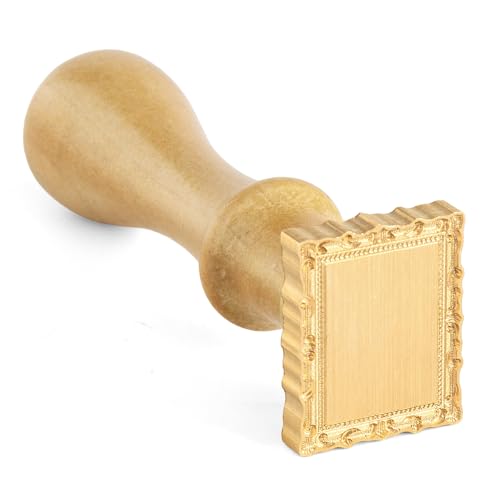 Pilloze Frame Wax Seal Stamp 3D Embossed Relief Carving Brass Head and Wood Handle for Wax Seal Stamp Kit Decor for Thanksgiving Card/Envelope/Gift Wrap/Wedding Invitation/Vellum Jacket