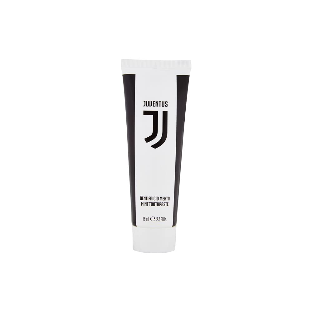 Naturaverde | Kids - Football Team - Juventus Oral Care Kit, Spazzolino da Denti Manuale con Setole Medie, Dentifricio alla Menta da 75ml, Bicchierino con Logo e Astuccio con Logo