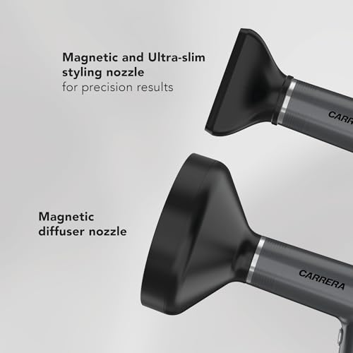 Image of CARRERA Hair Dryer No 633, 110,000 RPM BLDC Motor, 2000W, Magnetic Nozzle & Diffuser