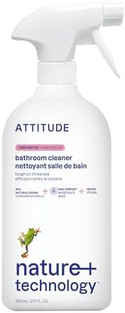 – Bathroom Cleaner Spray, Removes Limescale & Soap Scum, Suitable for Tiles, Tubs & Shower Surfaces, EWG Verified, Plant-Based, Vegan, Unscented, 800 mL