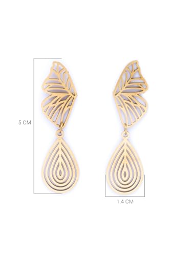 Image of Scintillare by Sukkhi Stylish Stainless Steel Butterfly Dangler Earring Jewellery for Women & Girls|Anti Tarnish Jewellery|Gifts for Wife Girlfriend Mother Sister