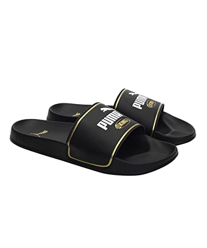 PUMA PUMA Unisex Slide Sandal, Black White, 12 US Men