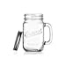 Glaver's Mason Jar 16 Oz. Glass Mugs with Handle and Lid Set Of 6 Old Fashioned Drinking Glass Bottles Original Mason Jar Pint Sized Cup Set.