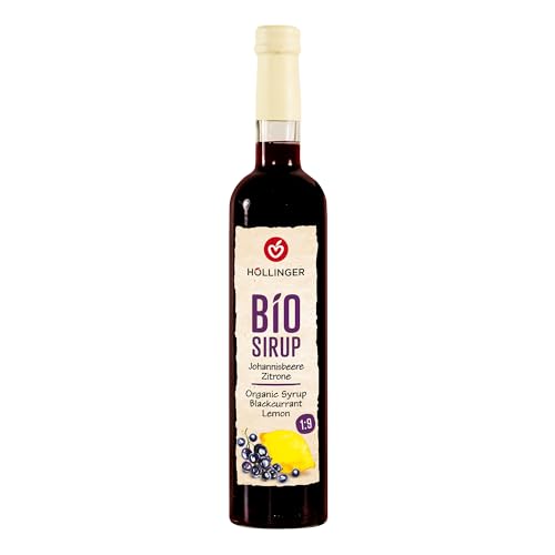 Sirop cassis-citron bio boisson vegan fruitée fraîche Höllinger verre