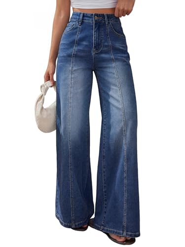 Trendy Queen Women's Wide Leg Baggy Jeans - High Waisted