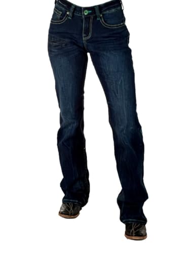 Cowgirl Tuff Western Jeans Womens Turquoise Arrows Dark Wash JTURAW