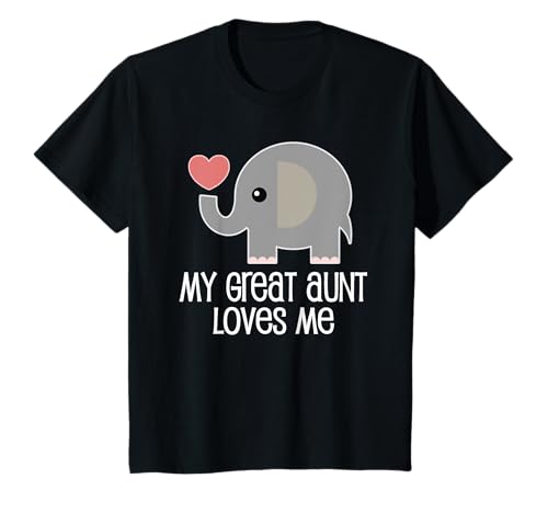 Niños Mi gran tía me ama elefante Camiseta