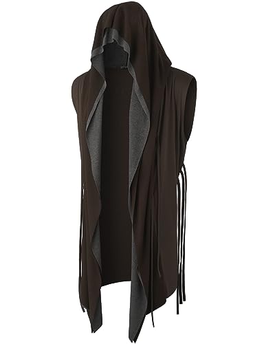 GIVON Cardigan long capuchon homme L gothique brun