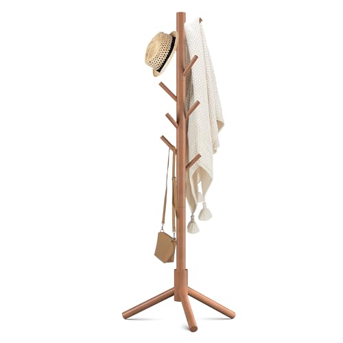 Haddockway Wooden Coat Rack with 8 Hooks