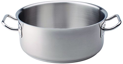Pentole Agnelli COIX3106E40 Casseruola Bassa con Maniglie, Acciaio, Argento, 40 cm
