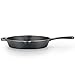 T-fal E83407 Pre-Seasoned Nonstick Durable Cast Iron Skillet/Fry pan Cookware, 12-Inch, Black