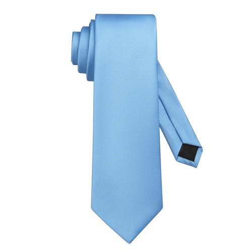 Image of DecTwig Men's Ties Solid Color Formal Neckties 3.15 inch (8CM) Black Ties For Men