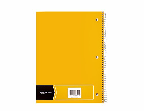 Amazon Basics Wide Ruled Wirebound Spiral Notebook, 100 Sheet - 5-Pack, Assorted Solid Colors #TOP4