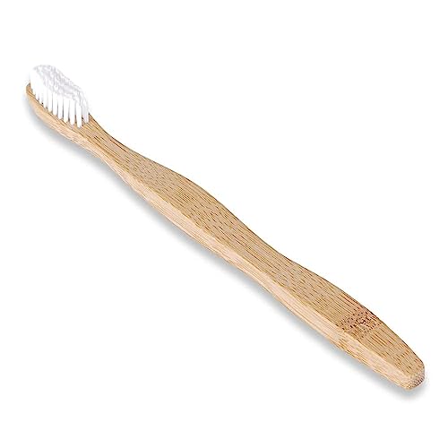 ENA Living Toothbrush (19x1.6x1.5 cm) | Stylish and Sustainable Hard Toothbrush for Adults | Sturdy and Effective Firm Toothbrush | Bamboo Toothbrush Eco Labelled