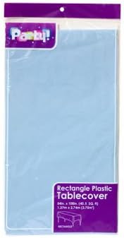 3-PACK DISPOSABLE PLASTIC TABLE COVERS / TABLECLOTHS (LIGHT BLUE)