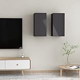 LVHUIDEH Wand-TV-Schränke 2 STK, Maximale Belastbarkeit 60 kg,TV-Wandschrank mit Einlegeböden, Schwebendes HiFi-Schrank, TV-Hängemöbel, Modernes Wandunterhaltungscenter 30,5 x 30 x 60 cm