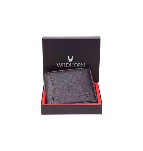 WildHorn Black Leather Wallet for Men