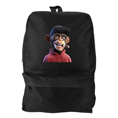 Mochila Bolsa Masculina Escolar Preta Basica Com Ziper Macaco Charuto