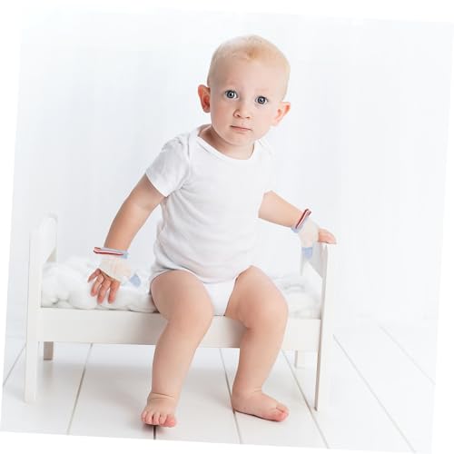 FRCOLOR 2 Pairs of Adjustable Baby Finger Sucking Stop Gloves Infant Thumb Protector Soft Cotton Anti-Sucking Mittens for Boys and Girls for Thumb Sucking Correction4