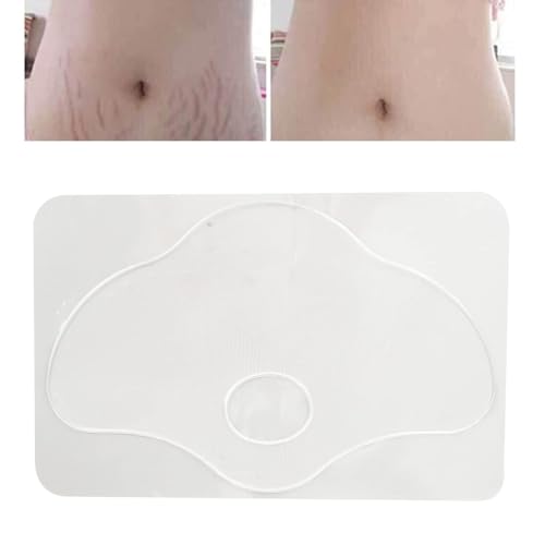 Parche de silicona para estrías, transparente 26 x 17 cm - Apósito abdominal reutilizable y respetuoso con la piel | Almohadilla de cuidado flexible para reafirmar, reducir cicatrices, antiarrugas par