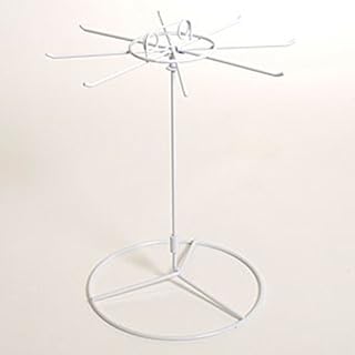 8 Hooks Counter Spinner Rack in White 15 H x 11 Dia Inches