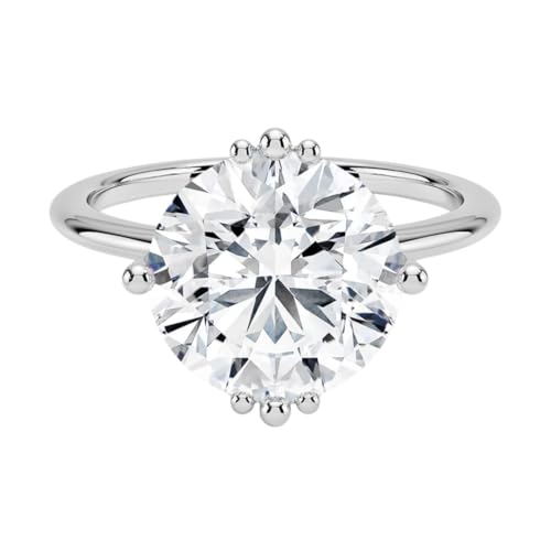 1-5 Ct Round Moissanite Engagement Ring 10k 14k 18k Gold & 925 Sterling Silver Solitaire Wedding Ring, 925 Sterling Silver with Ideal Birthday Gift for Women Chrisrmas Gift