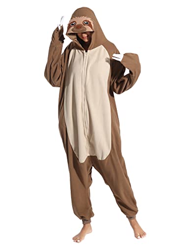 Sloth Costume MAYSTEPPE Womens Fleece Onesie Pajamas,Animal One
