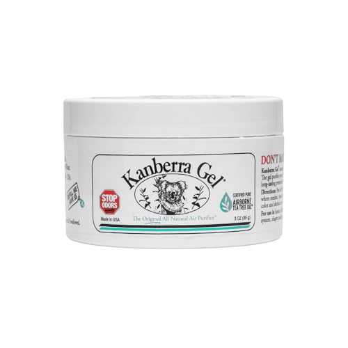 Kanberra Gel 3oz - All-Natural Odor Eliminator & Air Freshener for Home, Car, RV, Boat, Gym Bag | Eco-Friendly, Long-Lasting Tea Tree Oil Formula, Safe for Pets and Family.