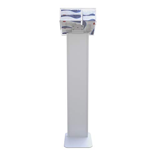 CTA Digital: Premium Locking Sanitizing Station Stand with Acrylic Glove & Mask Box, Contactless Soap/Hand Sanitizer Dispenser & Graphic Card Slot for Custom Branding, White (SAN-STT2W) by CTA Digital - Image 6