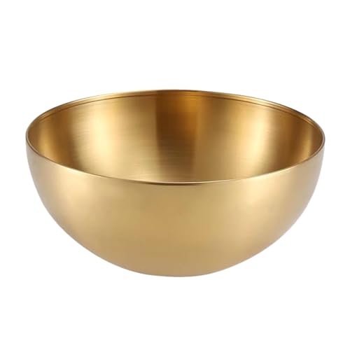 Edelstahl Salatschale, 15 cm Golden Edelstahl Metallschüssel, Salatschüssel zum Mischen von Obst, Multifunktional Metallschüssel, zum Backen Kochen Küche Servieren