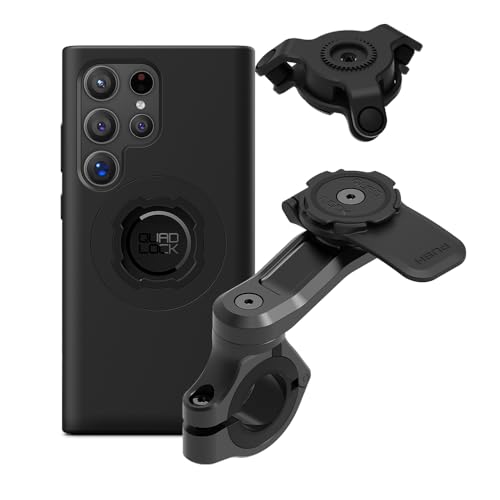 Image of Quad Lock Motorcycle Handlebar Mount PRO Kit with Vibration Dampener and MAG Phone Case for Samsung Galaxy S24 Ultra