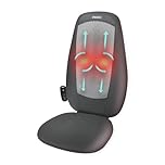 HoMedics Sedile da massaggio shiatsu per schiena e spalle | Poltrona da massaggio regolabile, allenta la tensione muscolare con 3 diversi tipi di massaggio: Shiatsu, Rulli e a Vibrazione| nero