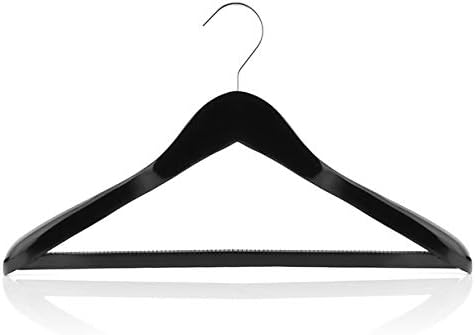 Hangerworld Black 45cm Wooden Suit Coat Garment Hangers Broad Shoulders Non Slip Trouser Bar