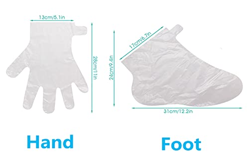 200Pcs Paraffin Wax Bath Liners, Paraffin Bags For Hand & Foot, Plastic Paraffin Socks And Gloves For Therabath Hot Wax Therapy Bags Covers For Paraffin Wax Machine (200Pcs Mittens Booties) #TOP1