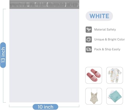 Image of Metronic Poly Mailers 10x13 2000 Pack White, Shipping Bags Bulk Mailing Envelopes for Small Business, Small Mailers Poly Bags for Shipping Self Seal Waterproof, Mailing Bag Packaging Bags