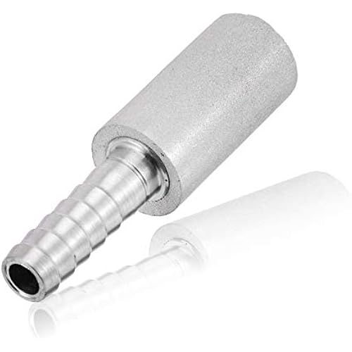 Joywayus Aeration Stone 0.5 Micron 316 Stainless Steel Oxygenation Diffusion Stone 1/4" Barb for Home Brewing Wine Beer Soda