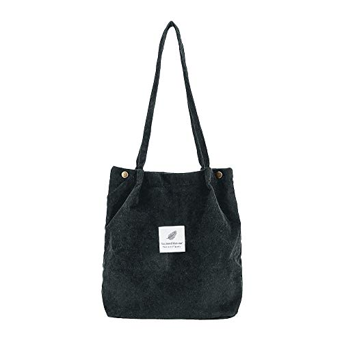 BIISDOST Mode Travel Color Tote Shoulder Femme Sellette Sac à main Cordcoy Sac à main pour pneus de voiture Lot de 19, Noir , taille unique