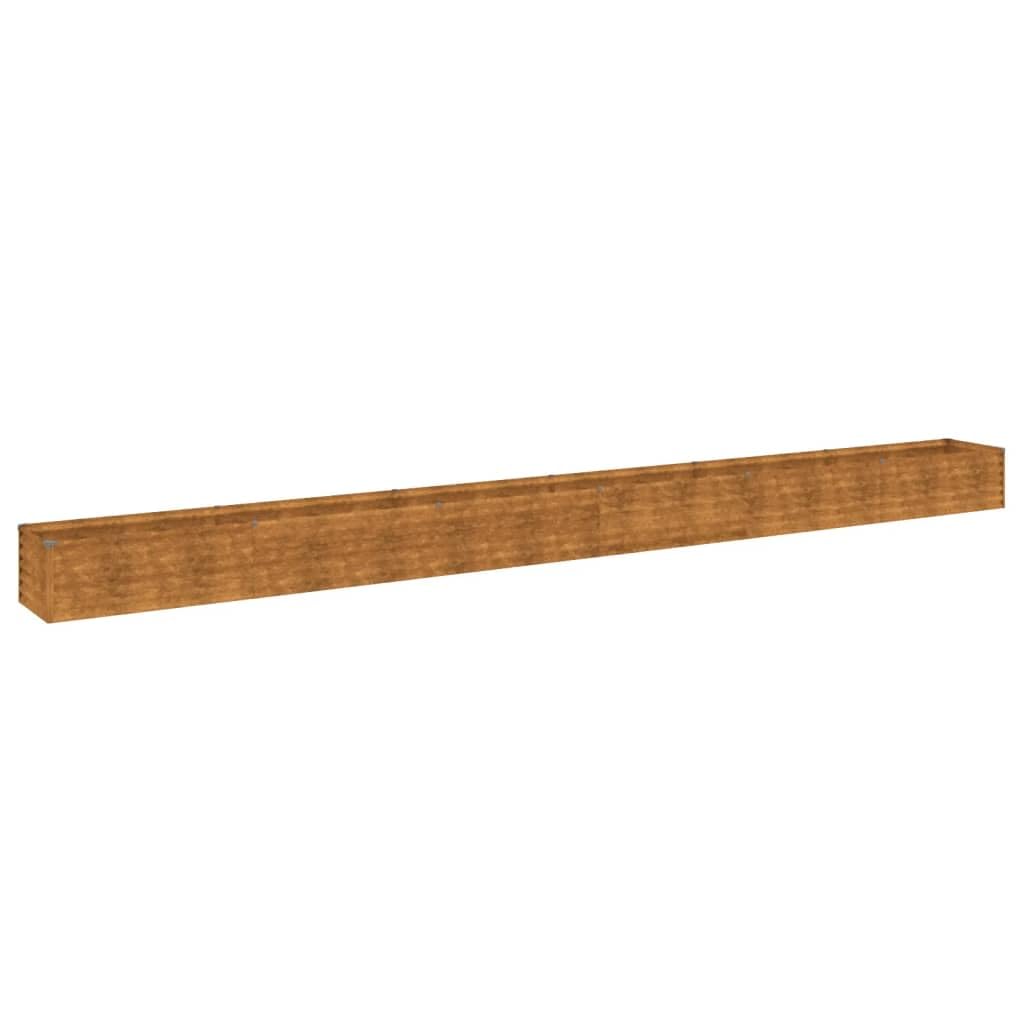 Homgoday Podniesienie ogrodowe na kwiaty 580 x 50 x 36 cm w Aiaio Corten, skrzynka na kwiaty na zewnątrz donica balkonowa kratka do ogrodu