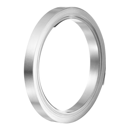 sourcing map Nickel Strip 0.1mm x 8mm (9.8ft / Roll) Nickel Plated Steel Strips for Lithium Battery Packs for Cell Battery Pack Spot Welding and Soldering, Silver Tone