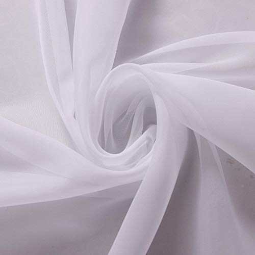 White Plain Voile Net Curtain Fabric 58 Inches Wide. Sold by the metre. by The Textile House