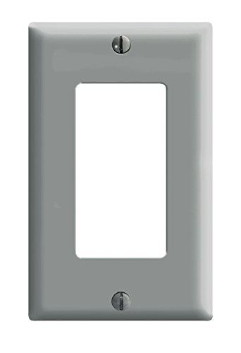Leviton 80401-GY 1-Gang Decora/GFCI Device Decora Wallplate, Standard Size, Thermoset, Device Mount, 25-Pack