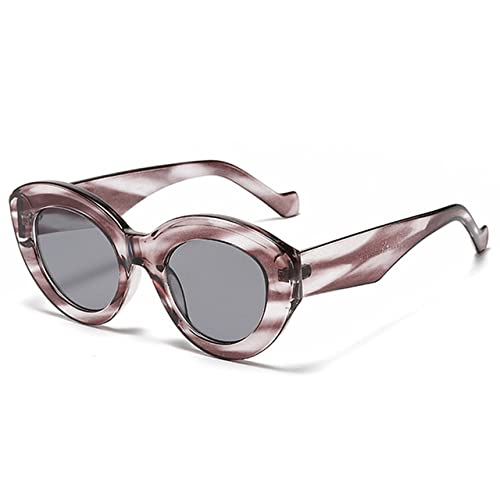 Lunettes de soleil rétro léopard nuances UV400 verres gris ovales pour femmes et hommes tendance