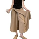 [CoeFodMavo] ワイドパンツ レディース キュロットパンツ ロング 無地 ボトムス 薄手 ガウチョパンツ ウエストゴム 長ズボン ゆったり 体型カバー 通勤 春 夏